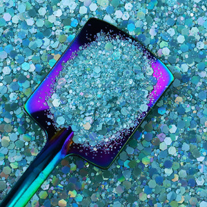 Lot de 1kg de paillettes épaisses, hexagone ultra-mince bleu clair pour remplissage de slime, bricolage, Nail Art, visage et corps - Product Image 5