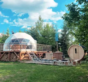 Ngoài Trời Séc Đức Cắm Trại Prefab Không Thấm Nước Glamping Đo Đạc Dome Nhà Lều Sang Trọng Cho Khu Nghỉ Mát