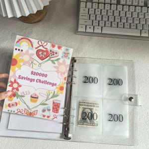 מותאם אישית a5 חור unbed תכנון תקציב הכנסה תוקע מזומנים מערכת מילוי חיסכון האתגר גשש כרטיס למינציה - Product Image 2