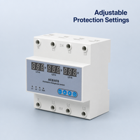 Interrupteur de transfert automatique triphasé 63A ATS sur rail DIN avec protection contre les surtensions et les sous-tensions, relais CE CB
