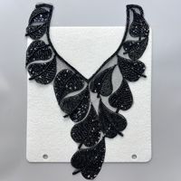 Applique en strass, applique en sequins, tissu en maille polyester à sequins, dentelle brodée de perles dorées, minimaliste, pour couture de mariage et de fête