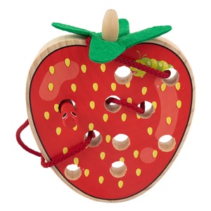 Nuevo juego de cuerda de fruta de <span class=keywords><strong>madera</strong></span> para niños, juguete educativo de Educación Temprana de <span class=keywords><strong>madera</strong></span>, <span class=keywords><strong>gusano</strong></span> para comer manzana, ayuda para enseñanza Montessori - Product Image 2