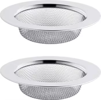 Lot de 2 drains de douche et évier de cuisine en acier inoxydable respectueux de l'environnement, attrape-cheveux, facile à nettoyer.