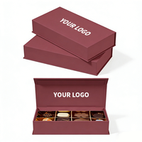 Boîte cadeau magnétique de luxe pour chocolats, emballage alimentaire personnalisé avec insert séparateur