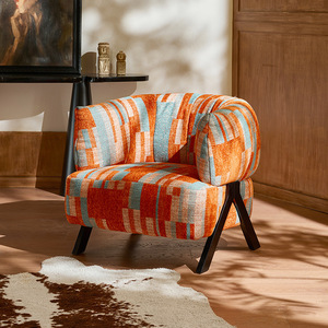Nordic Style Single Sofa Chair Soft <b>Fabric</b> <b>Retro</b> Casual Living Room Furniture For Bedroom Balcony Small Apartment - Product Image 3