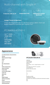 Caméra réseau bullet 8MP MultView Wise-lSP VF IR, alimentation PoE 12V DC, une IP avec deux canaux, double microphone intégré - Product Image 4