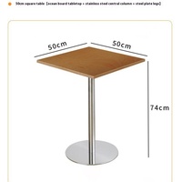 Tables et chaises de café de style nordique pour les magasins de thé au lait Internet Celebrity Snack Bars fabriqués à la main à partir de fer Art Ocean Board Wood