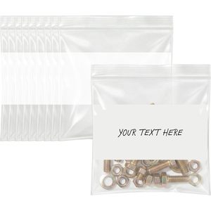 6 X 6 Heavy Duty Square Zip <b>Bags</b> 4 Mil Reusable Storage <b>Bags</b> With Writable Label For Jewelry Electronics - Product Image 1