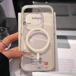 Funda magnética transparente de tres en uno, colorida, a prueba de golpes y de cobertura total, compatible con iPhone 16/15 Pro Max. - Product Image 2