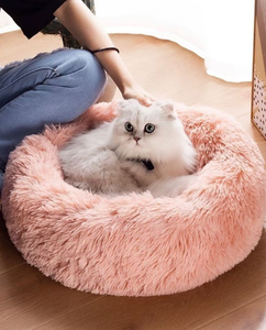 Coussin rond pour animaux de compagnie, en peluche douce et luxueuse, pour chat et chien, mobilier pour animaux de compagnie, vente en gros - Product Image 2