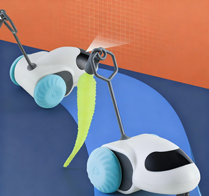 Jouet pour chat de luxe, petit, avec plumes, électrique, interactif, automatique, en forme de boule, réaliste, en taffetas, sûr - Product Image 3