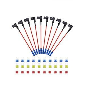 Micro 2 Fuse Tap 12V Car Add a Circuit <span class=keywords><strong>ATR</strong></span> Blade Adapter Fusibles Holder Add on Dual Circuits Adapters UL1015 14-22AWG 150mm - Product Image 3