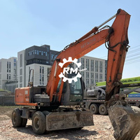 Excavatrice hydraulique sur roues d'occasion HITACHI ZX130W, 13 tonnes, pour travaux de terrassement et de génie civil, ZX170W ZX120W ZX140W