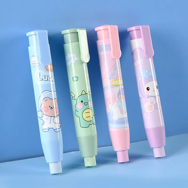 Trường Văn Phòng Phẩm Phim Hoạt Hình Tùy Chỉnh Trường Refill Đẩy Kawaii Bút Chì Tẩy Cho Trẻ Em