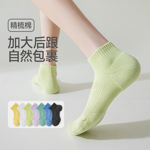 Athletic Socks Short Cotton Breathable Anti-Slip For Tennis Workouts Solid Color Multi Color Options - Product Image 2