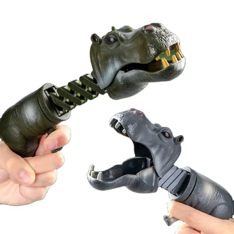 Cartoon design Telescopic dinosaur animal lion dolphin spring clamp hand grabber fidget Retractable funny novelty & gag toys