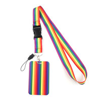 Sangle de cou personnalisée transgenre lesbienne Gay Pride Sublimation couleur cordon arc-en-ciel homosexuel LGBT avec boucle de rupture