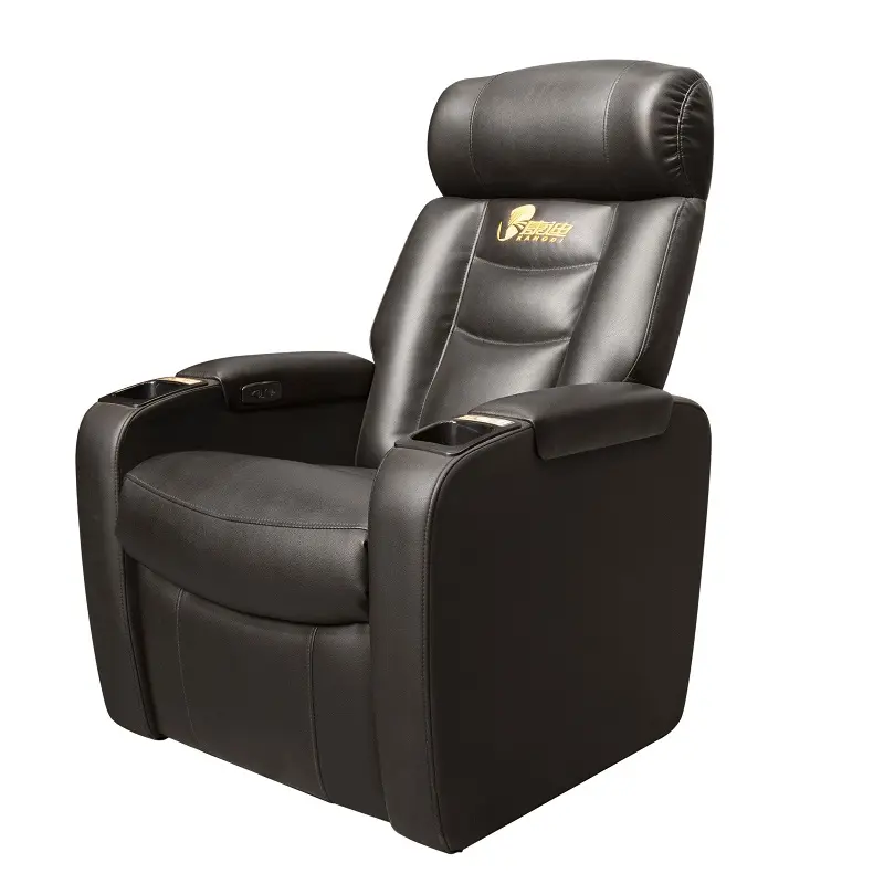 Assento de sofá de cinema personalizado em couro Vip cadeira de cinema com poltrona reclinável elétrica