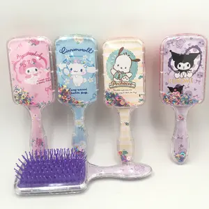 Venta al por mayor Sanrio peine del pelo líquido de lentejuelas arenas movedizas cojín de aire peine de masaje para organizar el cabello