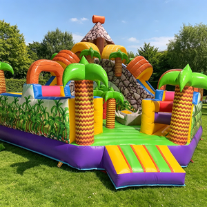 Château gonflable commercial en PVC sur le thème de la jungle tropicale, pour enfants, capacité 500 kg, installation facile, 10-15 personnes - Product Image 6