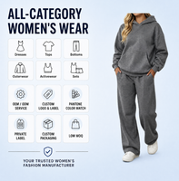 Ensemble de survêtement décontracté deux pièces pour femme, coupe ample et oversize, personnalisable avec logo – Vente en gros