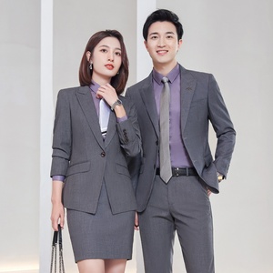 Costume professionnel trois pièces bleu royal pour hommes, fermeture à simple boutonnage pour concessionnaire automobile, <span class=keywords><strong>vendeur</strong></span> d'assurance - Product Image 4