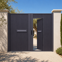 Porte coulissante moderne en aluminium DMJ-MZ007 avec roulettes inférieures, porte de cour à pousser et tirer, personnalisable