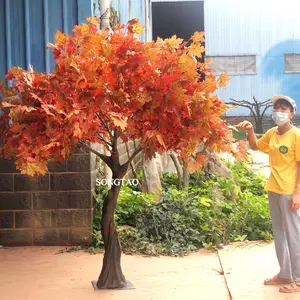 Japanse Kunstmatige Bijna Natuurlijke Herfstplanten Bomen Indoor Rode Esdoornbladbomen