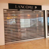 Porte de volet roulant transparente en polycarbonate PC moderne Perspective d'activité extérieure du magasin domestique Observer pour les ateliers