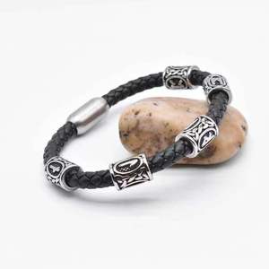 Cuentas de rastas con letras, cuentas de barba, cuentas de posicionamiento de acero inoxidable Retro-Accesorios de joyería DIY - Product Image 3