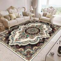 Tapis de salon vintage de style chinois en polyester, lavable à la main, pour chevet, canapé, table basse, chambre à coucher