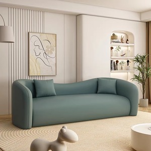 Canapé de salon pour petit appartement de luxe léger - Canapé en cuir double trois places résistant aux griffes de chat pour maisons <span class=keywords><strong>d</strong></span>'hôtes et hôtels - Product Image 1