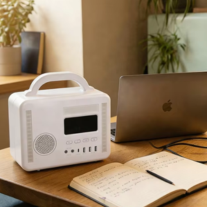 RUNCK Estación Portátil LiFePO4 de 12.8V con Inversor de Onda Pura, Carga Solar MPPT, Control Remoto y Audio Bluetooth para el Hogar - Product Image 1