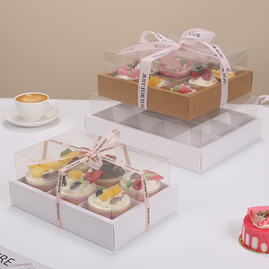 Vente directe - Boîte à pique-nique en papier kraft transparent épaissi à <span class=keywords><strong>neuf</strong></span> compartiments - Emballage pour cupcakes à emporter - <span class=keywords><strong>Sushi</strong></span> - Nouilles - Product Image 3