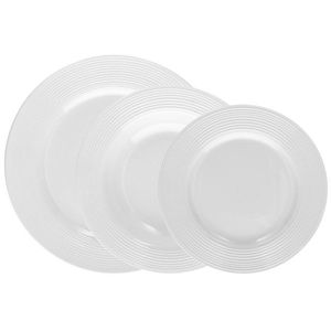 Juego de Vajilla Minimalista de Cerámica Blanca Tognana de 18 Piezas con Diseño de Círculos, Apto para Lavavajillas, Platos para Servir - Product Image 1