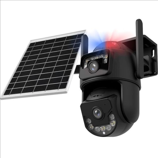 AOV Solar PTZ Camera 6MP HD Outdoor Waterproof 4G LTE Security Camera Two Way Audio Remote Intercom Solar Monitoring Camera