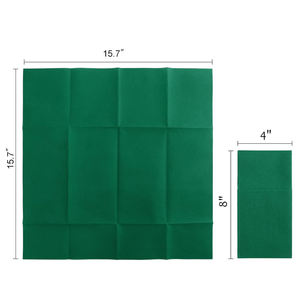 Serviettes en papier vertes effet lin avec poche, 50 pièces, serviettes pliées pour la décoration <span class=keywords><strong>de</strong></span> fête, la salle <span class=keywords><strong>de</strong></span> bain ou le restaurant - Product Image 2