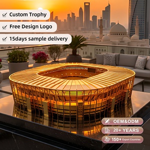 Trofeo Metálico <span class=keywords><strong>de</strong></span> Lujo Personalizado y Duradero, Modelo <span class=keywords><strong>de</strong></span> Estadio, Chapado en Oro <span class=keywords><strong>de</strong></span> 24K, Grabado con Láser y Pulido, para <span class=keywords><strong>Campeones</strong></span> y Coleccionistas - Product Image 1