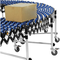 Convoyeur à rouleaux en plastique et caoutchouc flexible, courbé, à vitesse réglable, pour le chargement et le déchargement des camions et des remorques, neuf