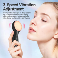 Masajeador Facial de Silicona Recargable con Vibración y Calor, Limpiador, Cepillo de Limpieza Facial Eléctrico de Silicona