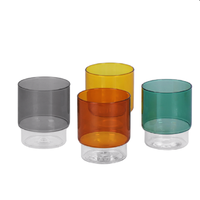 Tasse en verre à café en verre à haute teneur en borosilicate de couleur bicolore de haute qualité en gros