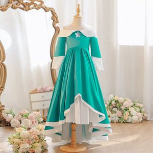 Robe de princesse en polyester vert à épaules dénudées pour filles, avec contraste de couleur, pour <span class=keywords><strong>cosplay</strong></span> de Mario - Product Image 6