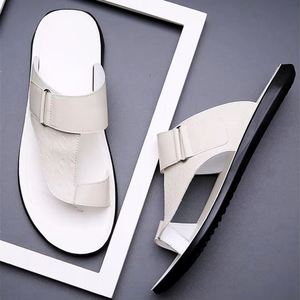 Wholesale High Quality Genuine Leather Men's Walking Shoes Custom Casual Style Comfortable Non-<b>Slip</b> Spring Summer <b>Slides</b> - Product Image 3