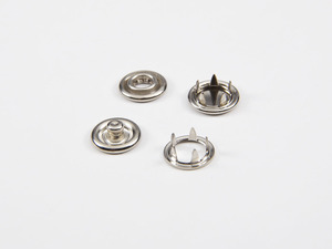 Bouton pression rond de couleur nickel en laiton de haute qualité de 10mm avec marque de n Crtan.com Desig renforcée par broche - Product Image 5