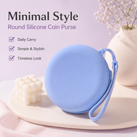 Porte-monnaie imperméable multifonctionnel ultra-léger en silicone avec fermeture éclair, organiseur de voyage, petite pochette portable pour accessoires