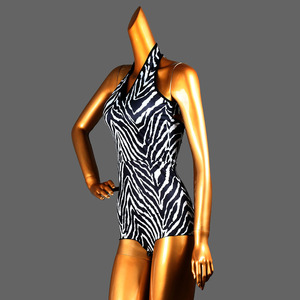 Robe d'entraînement de danse latine femme <span class=keywords><strong>adulte</strong></span> Sexy Onesie Art <span class=keywords><strong>test</strong></span> haut de corps licou épaule - Product Image 1