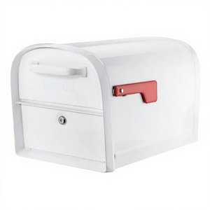 Boîte à lettres murale en métal galvanisé de couleur blanche élégante Design moderne parfait pratique organisation de la maison de dépôt de courrier - Product Image 1