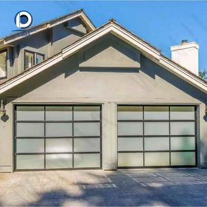 Portes de garage sectionnelles en aluminium et fibre de verre contemporaines du Guangdong, portes piétonnes <span class=keywords><strong>avec</strong></span> décoration - Product Image 4