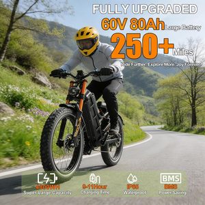 Electric Mountain Bikes For Adults 27.5/26 Custom Watt 60V Lithium Battery Full Suspension Fat Tire Off Road - Product Image 4
