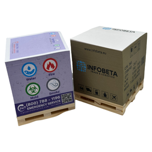 Regalos promocionales 3X3 Bandeja de madera Cubo de notas Papel Adhesivo Bloc de notas Cubo cuadrado Papel Ladrillo Notas adhesivas con madera - Product Image 3